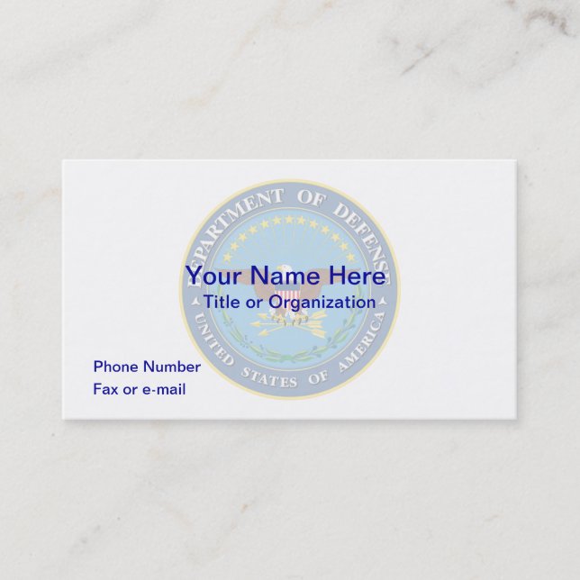 US Department of Defence Business Card (Front)