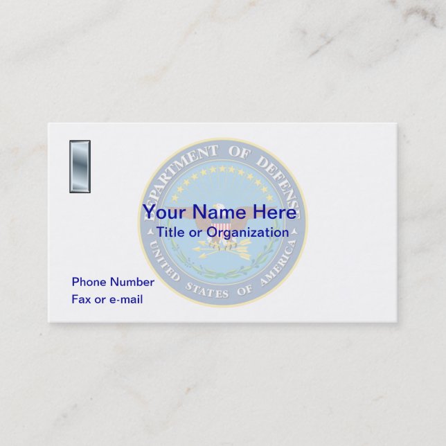 US Department of Defence O2 Business Card (Front)