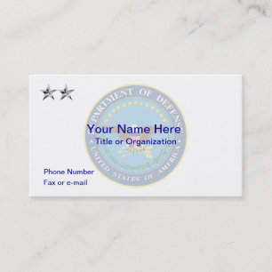 US Department of Defence O8 Business Card