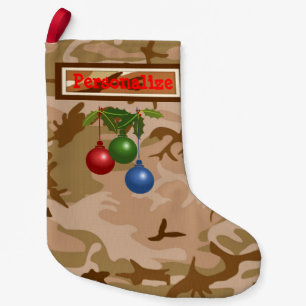 US Desert Sand Camo Christmas Stocking w/Ornaments