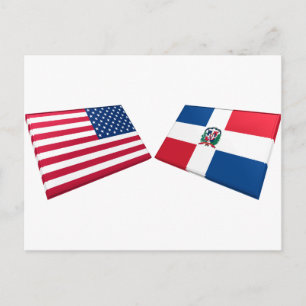 US & Dominican Republic Flags Postcard