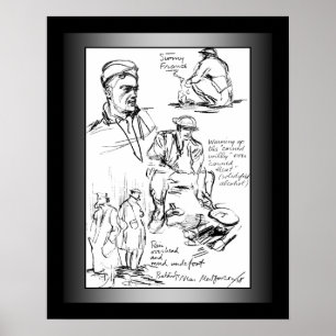 US Doughboys ~ Stars & Stripes ~ World War One ~ Poster