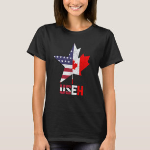 US Eh Canada Canadian American Flag Pride Patrioti T-Shirt