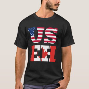 Us Eh Canada Flag Funny Pride Vacation Travel Cana T-Shirt