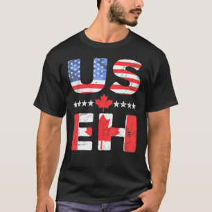 Us Eh Canada Flag Pride Vacation Travel Canadian T-Shirt
