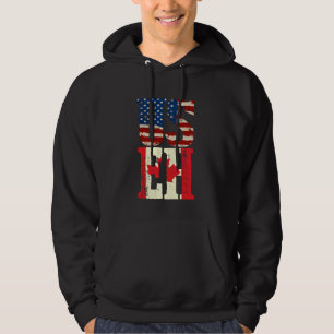 US EH Funny Canada American Flag Canadian Meme Quo Hoodie