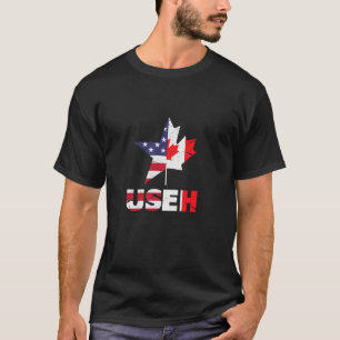 US EH Funny Canada American Flag T-Shirt