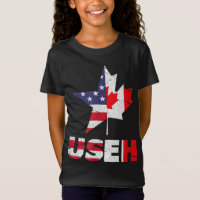 US EH Funny Canada American Flag