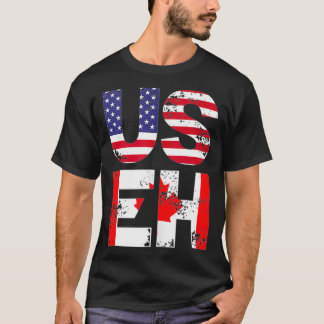 US EH Funny Canada American Flag T-Shirt