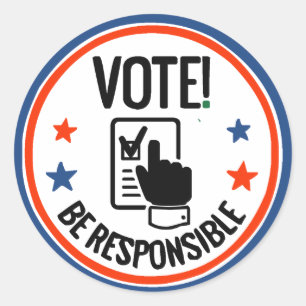 US Election American election Register Vote Classic Round Sticker