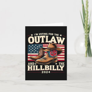Us Election Day Outlaw Hillbilly 2024 Cowboy Shoes Card