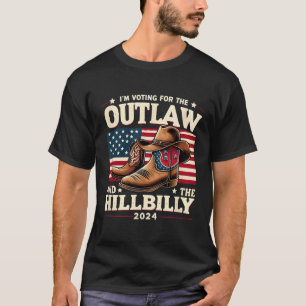 Us Election Day Outlaw Hillbilly 2024 Cowboy Shoes T-Shirt