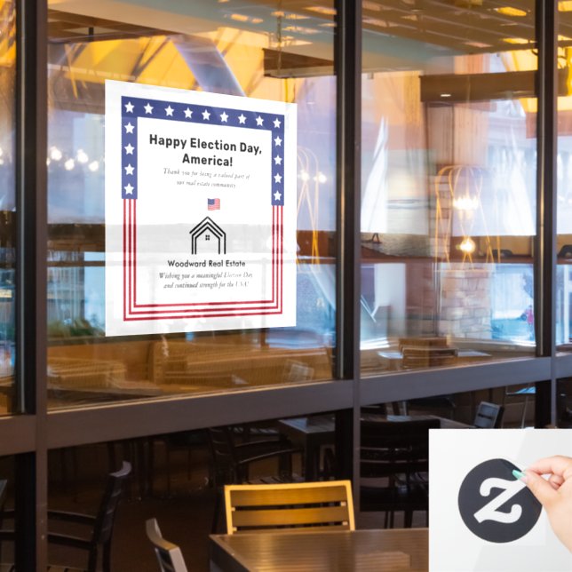 US Election Day | Real Estate Office Decoration  Window Cling (Restaurant Window)