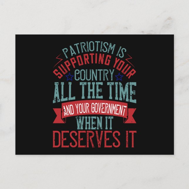 US Election - Patriotism Is Supporting Postcard (Front)