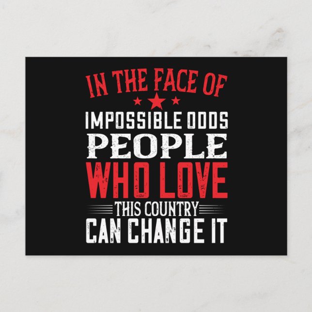 US Election People Who Love This Country Postcard (Front)