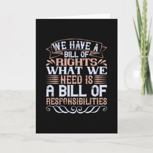 US Election - We Have Bill Of Rights Card