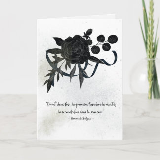 US | Elegant condolence card - Black Rose