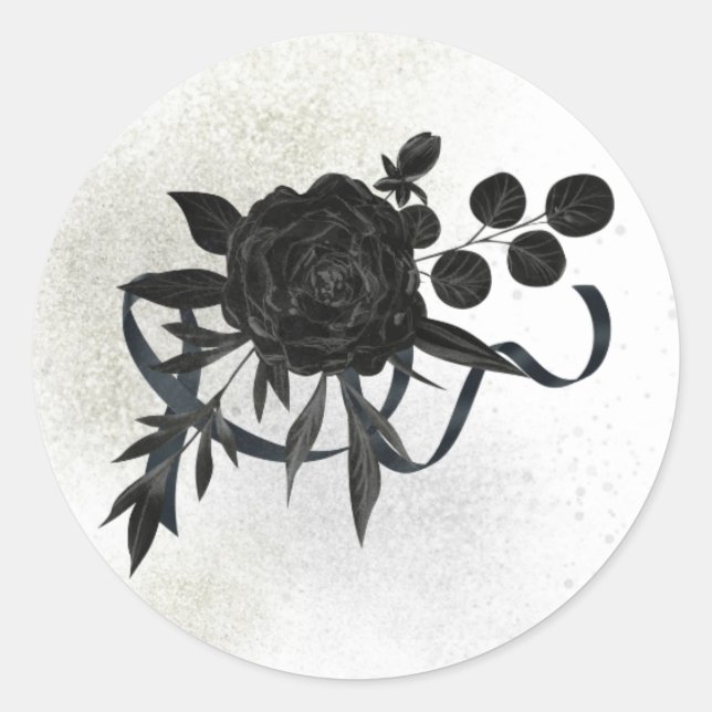US | Elegant Mourning Seal - Black Rose (Front)