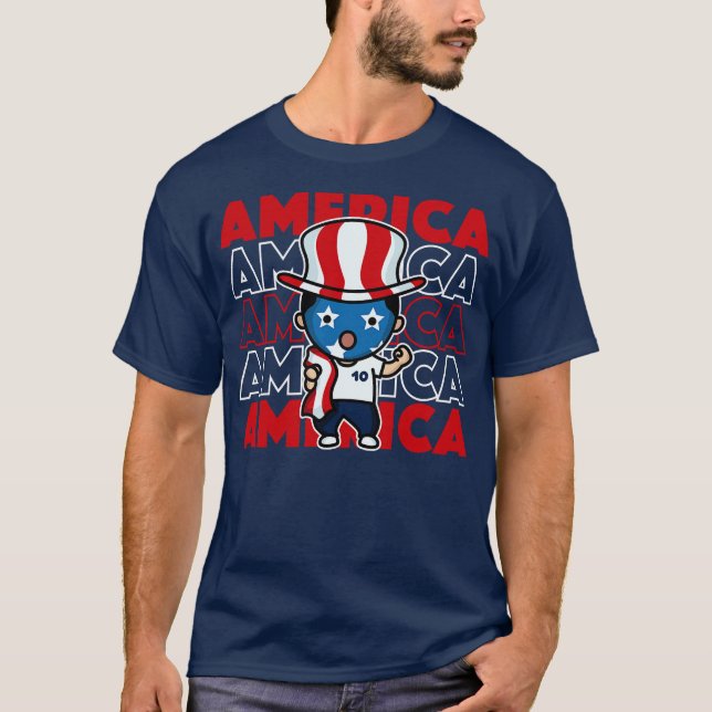US Fan Kawaii Cute American Supporter T-Shirt (Front)