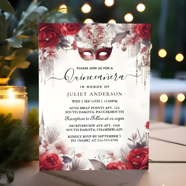 Us Fancy Prom Mask Fun Masquerade Ball Quinceanera Invitation (Creator Uploaded)