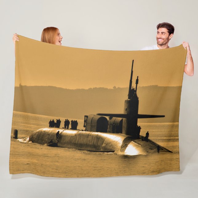 US FAST ATTACK SUBMARINE – SSGN-728 FLEECE BLANKET (In Situ)