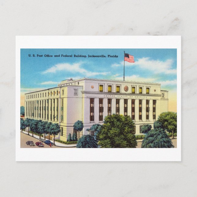 US Federal Building in Jacksonville, Florida,  Postcard (Front)