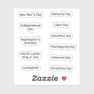 US Federal Holidays Stickers for Calendar/Planner