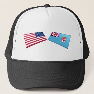 US & Fiji Flags Trucker Hat