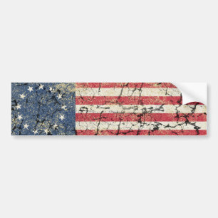 US Flag 1776, Distressed Bumper Sticker