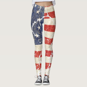 US Flag 1776, Distressed Leggings