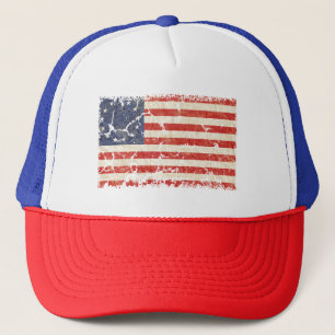 US Flag 1776, Distressed Trucker Hat