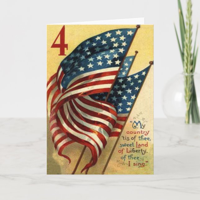 US Flag 4th of July Card (Front)
