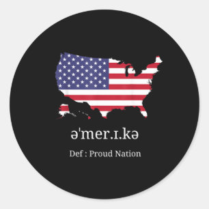 US Flag 4th of July Independence Day Classic Round Sticker