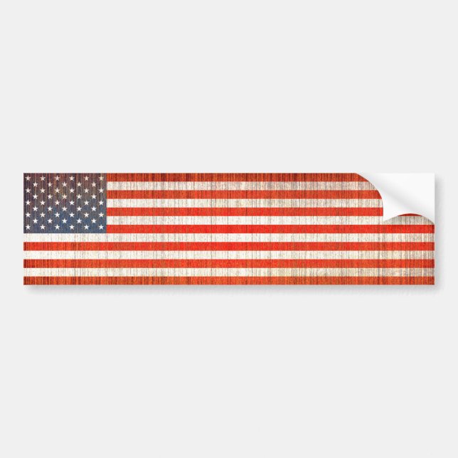 US Flag Aged Bumper Sticker (Front)