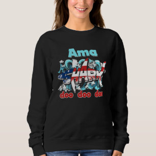 Us Flag Ama Shark Doo Doo Doo 4th Of July Sweatshirt