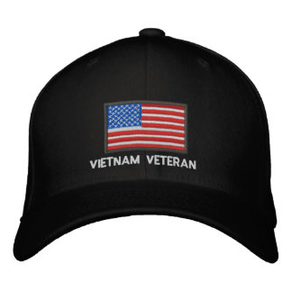 US Flag - America - Vietnam Veteran Embroidered Hat