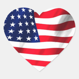 US Flag American Flag Fourth Of July Party Heart Sticker
