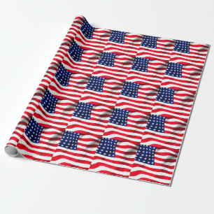 US Flag American Flag Fourth Of July Party Wrapping Paper