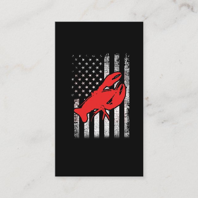 US Flag American Seafood Crawfish Lover Business Card (Front)