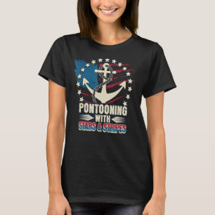 US Flag Anchor 4th Of July Boating Pontoon Boat U T-Shirt