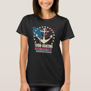 US Flag Anchor 4th Of July Boating Pontoon Boat U T-Shirt