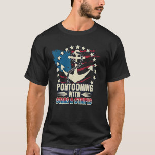 US Flag Anchor 4th Of July Boating Pontoon Boat U T-Shirt