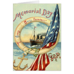 US Flag Anchor Flowers Life Preserver