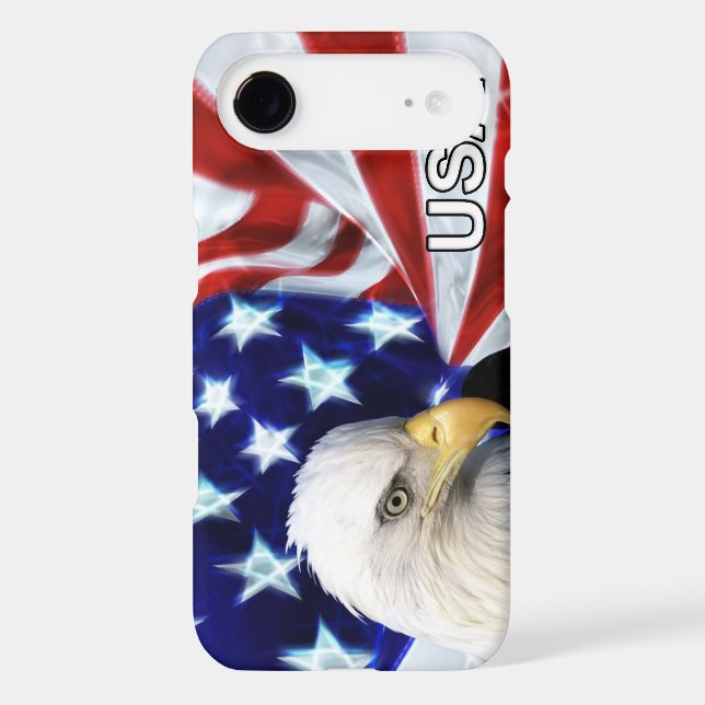 US Flag and Bald Eagle Patriot iPhone 3 Case (Back)