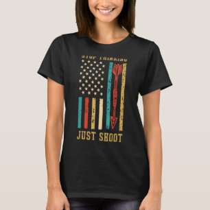 Us Flag Archery Arrow And Bow Archery T-Shirt