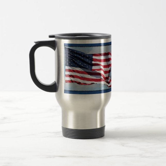 US Flag Art 1 Travel Mug (Left)