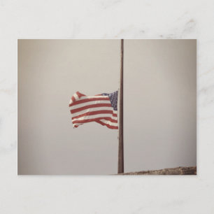 US Flag at Half Mast Postcard
