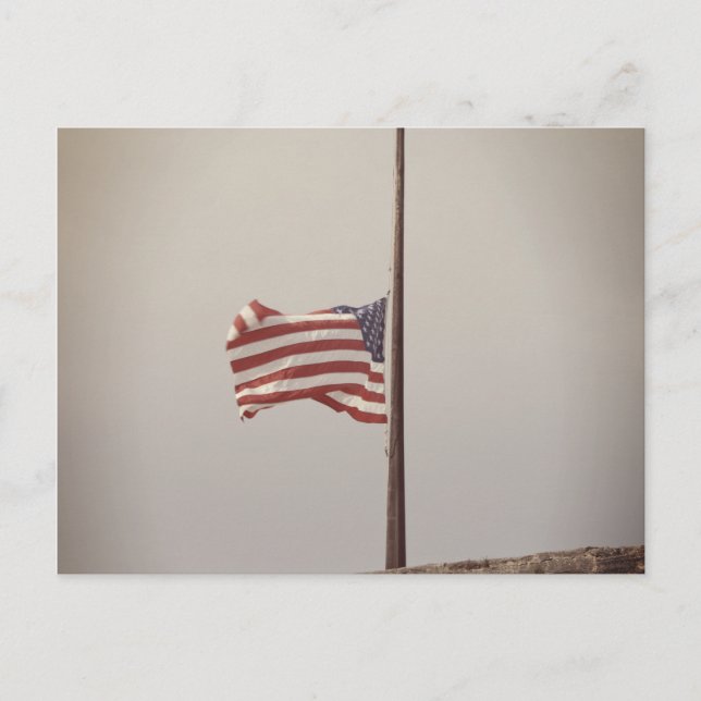 US Flag at Half Mast Postcard (Front)