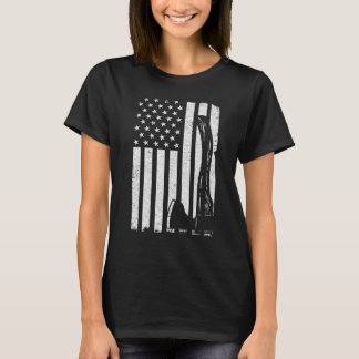 Us Flag Axe Woodworker Lumberjack Logger Axe Throw T-Shirt