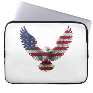 US Flag Bald Eagle 4th of July Laptop Sleeve